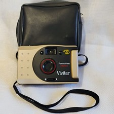 Vivitar Focus Free PN2011 35mm Point  Shoot Camera Gold Panoramic Untested