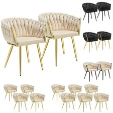 Dining Chairs Set Breakfast Room Chair Kitchen Padded Reading Seats Velvet