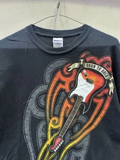 2000’s Flaming Guitar Slick Designs Y2K Style Rock Metal Tshirt Multiple Sizes