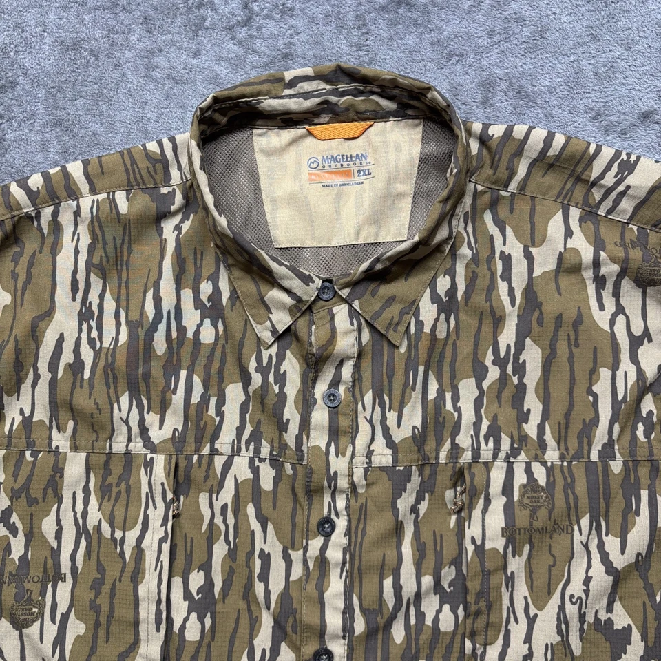 Magellan Shirt Mens XXL Brown Camo Short Sleeve Button Up Vent Fishing Outdoors - Image 3 of 4