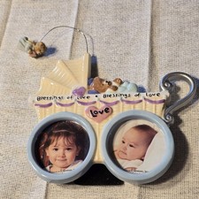 Roman Inc 2002 Blessings of Love Baby Carriage Double Photo Frame Bear
