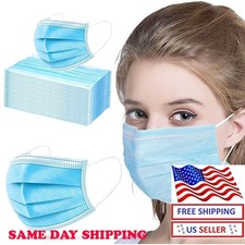 Disposable Face Mask Surgical Medical Dental 3-Ply Earloop Mouth Cover 10 , 20,5