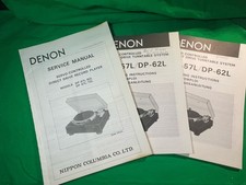 Denon Dp-57l Dp-62l Turntable Manual Original Paperwork Lot Denon Dp-57l Dp-62l Turntable Manual Original Paperwork Lot