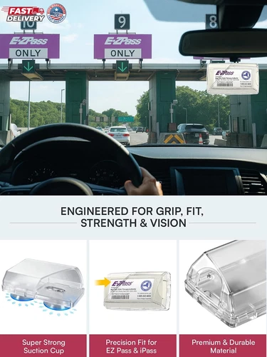 EZ Pass Holder for Windshield: Toll Tag Transponder 1-Pack, Clear image 3