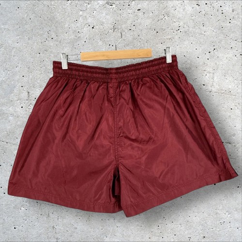 Vintage Nike Shorts Men’s Size XL Burgundy Nylon Lined White Tag 90s Logo - Picture 3 of 10