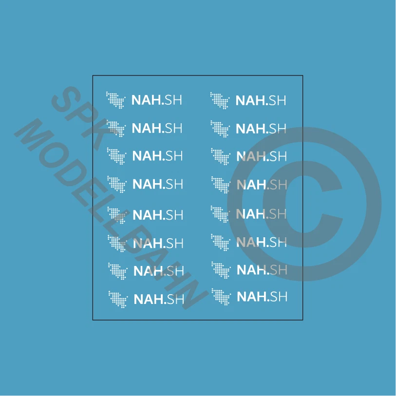 SPK MODELLBAHN 16x NAH.SH-Logo für Loks / Wagen Spur H0, TT, N oder Z Decals Epoche 5/6