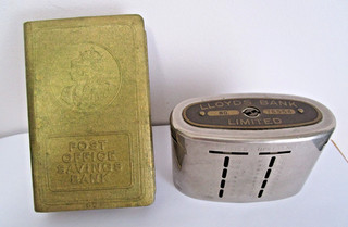 POST OFFICE & LLOYDS BANK SAVING Money Boxes Vintage