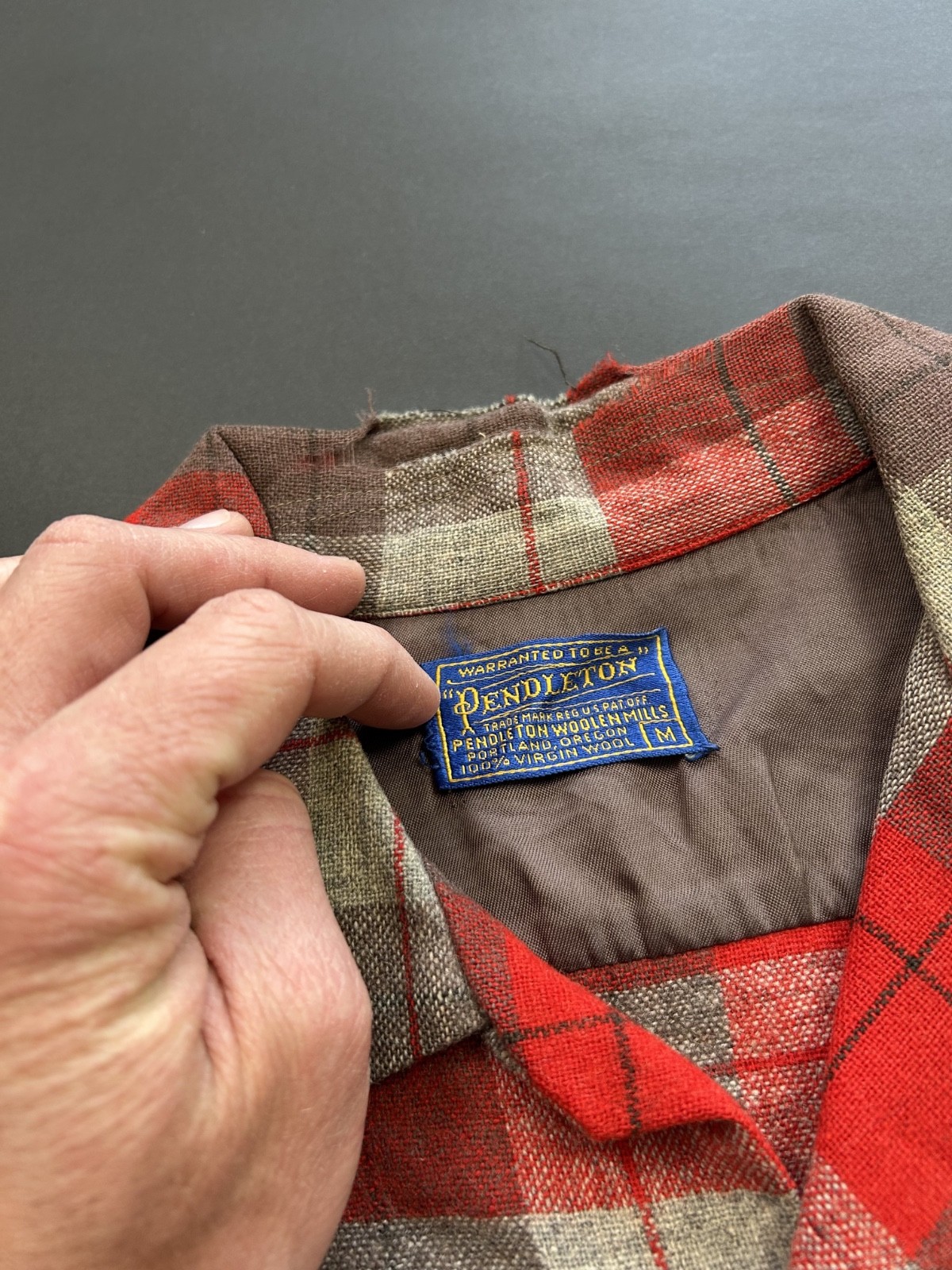 1950s Pendleton Loop Collar Shirt Wool Plaid Jack… - image 2
