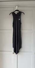 Image of Replay Faded Black Slim Fit Ribbed Dress. Size Large, RRP £85