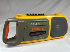 Sony Sports CFM-104 FM AM Yellow Radio Retro Boombox Stereo