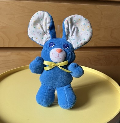 Vintage Shelcore Maus Hase Rassel Blau 90er 00er Plüsch Kuscheltier Alt