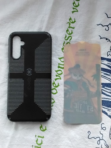 Speck IMPACT HERO Case for Samsung A14 5G - Granite Black/Dusk W/ Tempered Glass