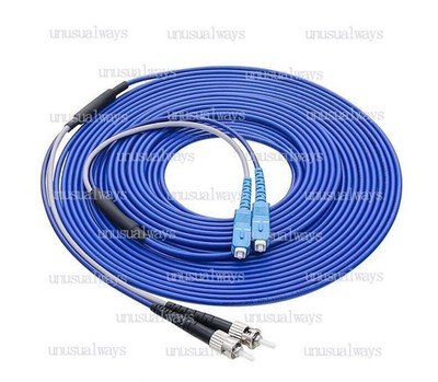 Armored Cable SC-ST UPC SM 9/125 Duplex Fiber Optic Patch Cord 200M *lj
