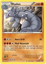 Pokemon Rhydon Rare 61/146 XY Base Set Reverse Holofoil LP