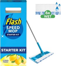 Flash Speedmop Wet Mop Floor Cleaner Starter Kit 1 Handle & 6 Wet Refills