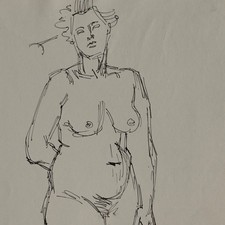 Heinrich Ilgenfritz Zeichnung Frauenakt Neue Sachlichkeit Tinte unsigniert