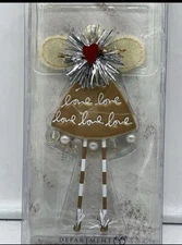 Sandra Magsamen Dept. 56 ARTFUL Angel Ornament Love Gold White 8” Red Heart