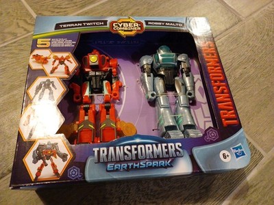 Transformers Earthspark Cyber-Combiner Terran Twitch and Robby Malto