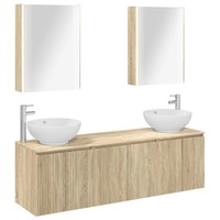 Vidaxl Badezimmerschrank-Set 5 Pcs Sonoma-Eiche Holzwerkstoff