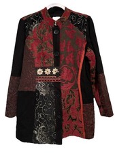 Chico's Jacket Antique Jacquard Mix Topper Mid Length Size M Chico s 1