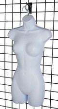 Molded Female Display Form White Torso Mannequin for Retail Tees and Clothing
