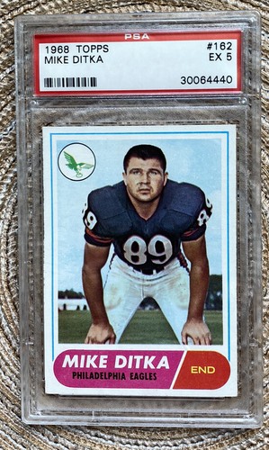 1968 TOPPS #162 MIKE DITKA FOOTBALL CARD PHILADELPHIA EAGLES PSA 5 - Picture 3 of 3