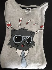 Karl Lagerfeld Designer Kids Sweater 7-8 Years Cat Grey Jumper Pullovers