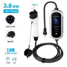 EVSE EV Charger 16A Portable Electric Car Charger 110-240V 25FT Cable J1772