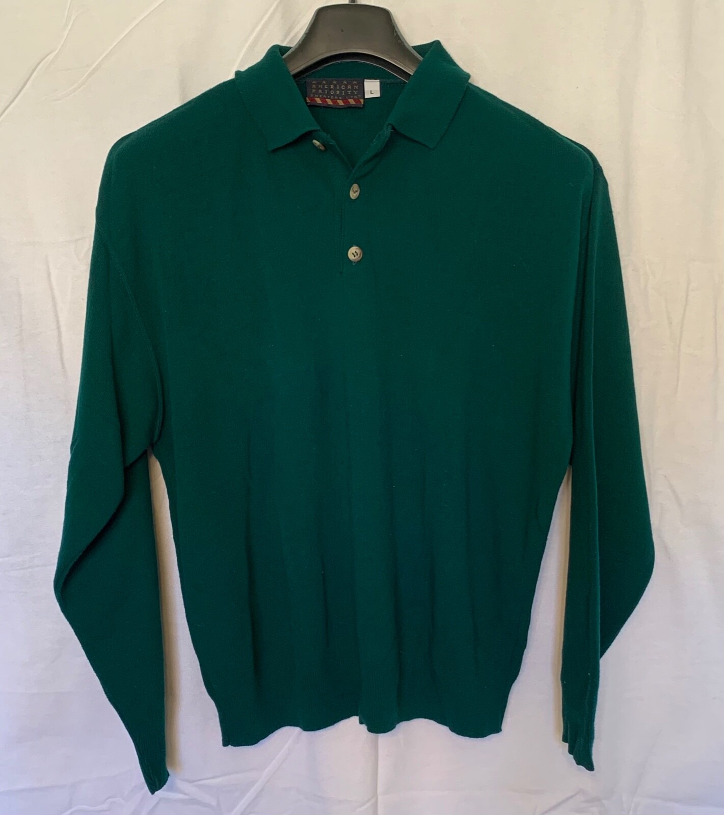 American Priority Collared Green Lightweight Thre… - image 1