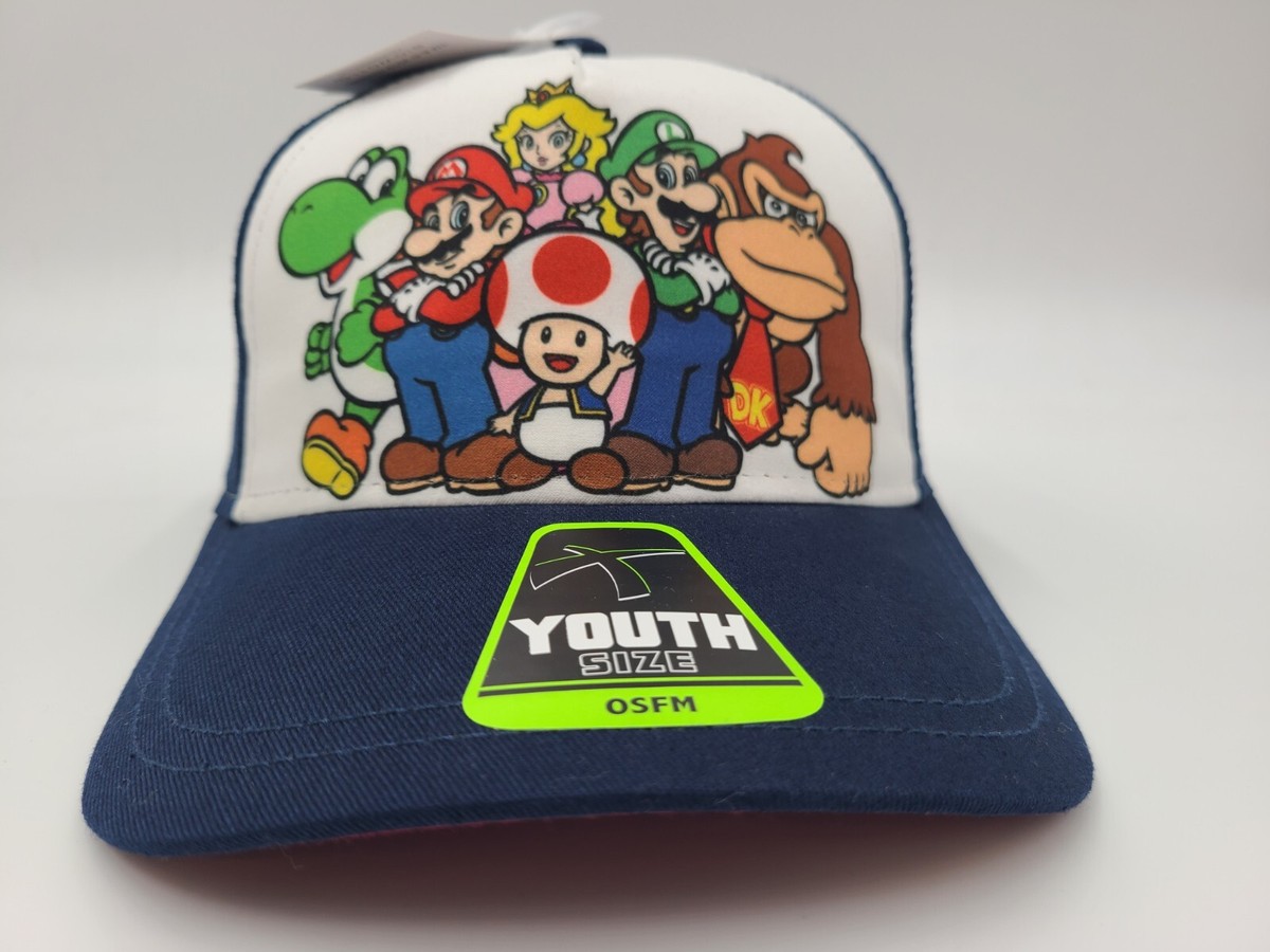 Youth Super Mario Brothers Bros Characters Snapback Hat Cap Video Game Boy  Girl