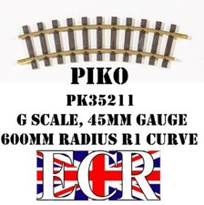 Image of NEW PIKO PK35211 G SCALE 45mm GAUGE R1 CURVE 600mm RADIUS METAL BRASS TRACK