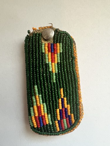 Llavero vintage de gamuza nativa americana con cuentas - Imagen 2 de 4
