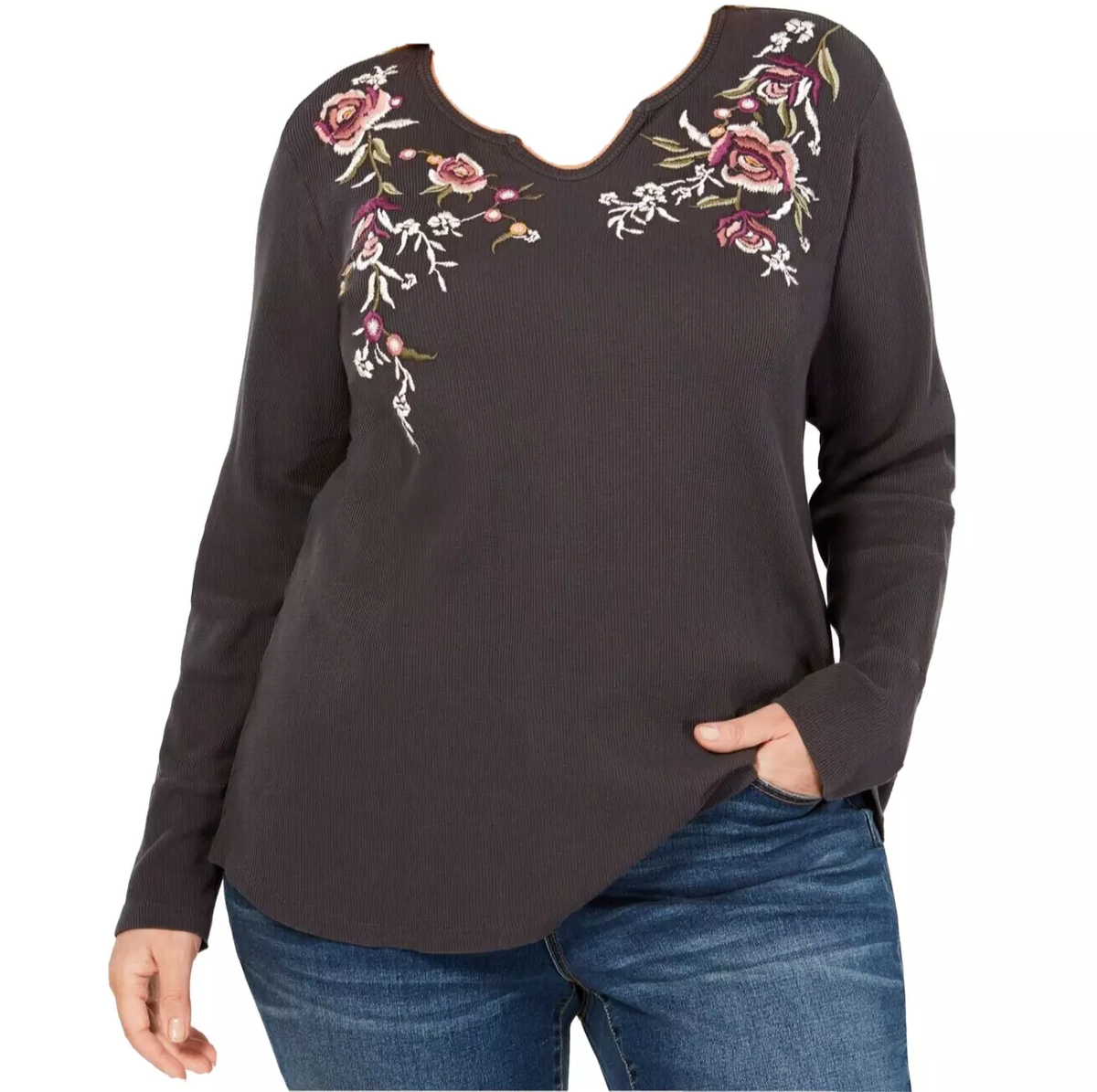 トップス embroidery thermal tops theredthread THEREDTHREAD / ザレッドスレッド】embroidery thermal tops
