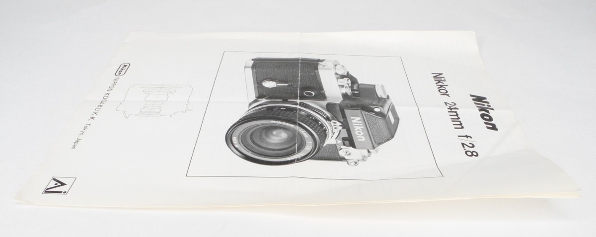 Nikon Nikkor 24mm f/2.8 Ai 1977 Camera Lens Instruction Manual