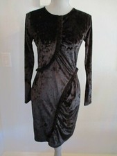 NWT MICHAEL KORS BLACK VELVET DRESS WITH RUFFLES SIZES PS & M MSRP $110.00