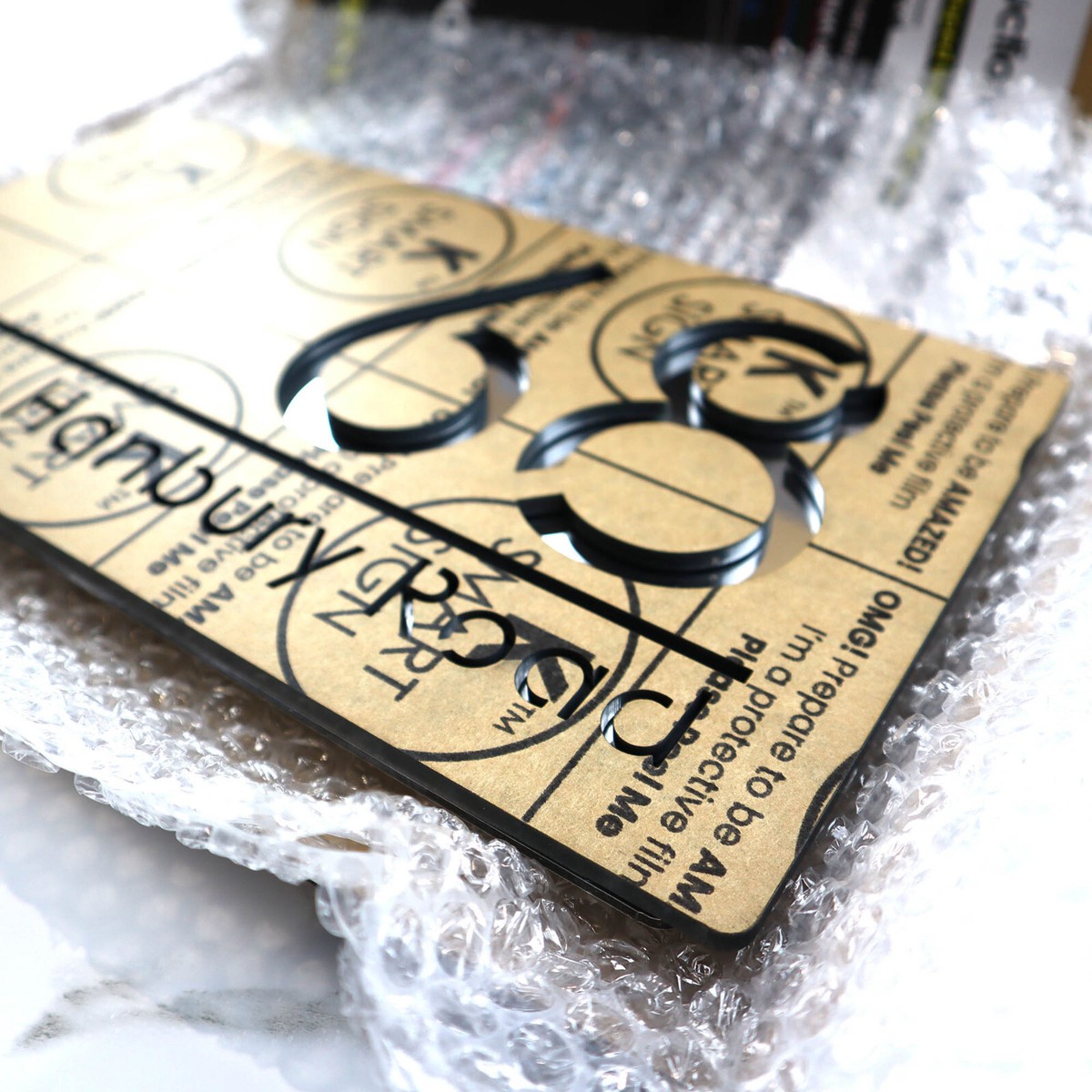 Laser Cut Acrylic 3D House Number Sign – Black Matte, Double-Layer, Weatherproof, 180x180mm, Visible From 60ft