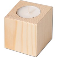 Teelichthalter KerzenstäNder Kerzenhalter Quadratisch 6 Cm - Aus Fichtenholz