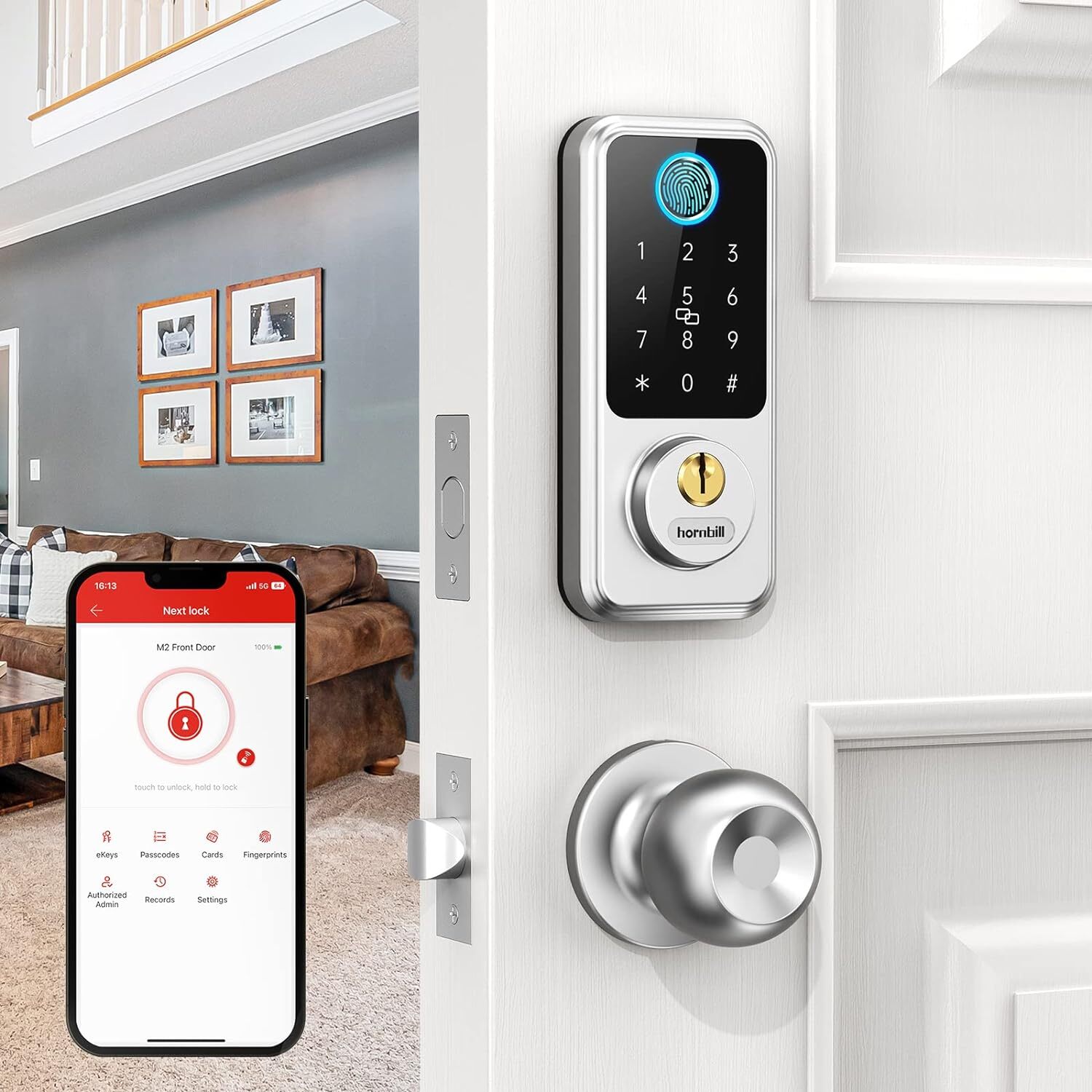 Smart Fingerprint Keypad Deadbolt Lock for Keyless Entry  -image