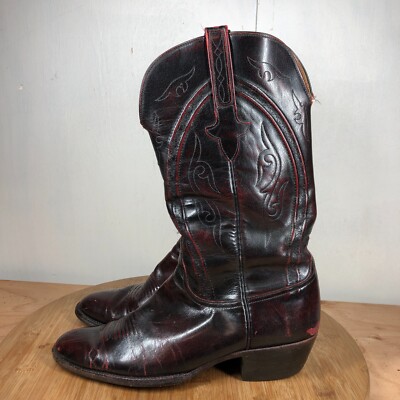 Lucchese Boots Mens 10 D Cowboy Western Classic Red Brown  display picture 3