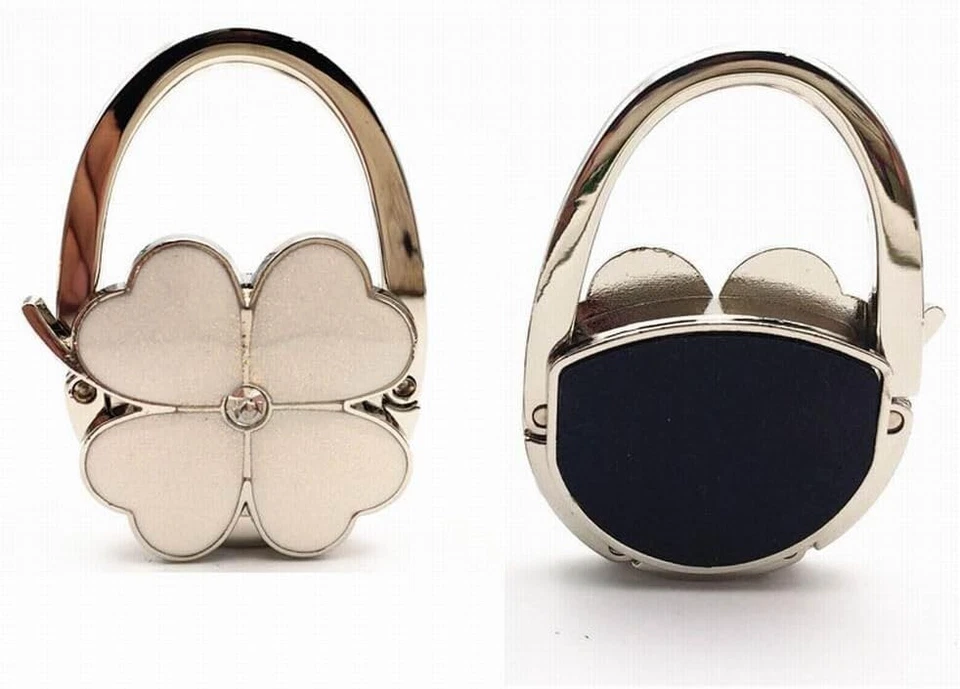 Клевер дизайн складной Дамская сумка вешалка складной сумочки стола крюк держатель (белый) - Изображение 4 из 4