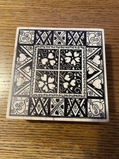 New Magenta Heart Floral Quilt Background Rubber Stamp 26039P New