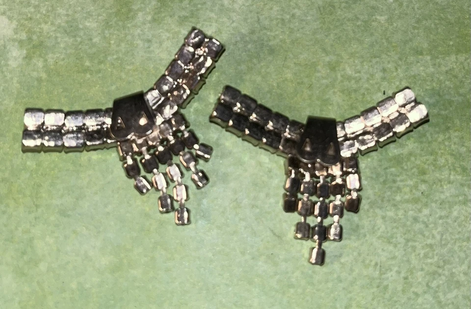 Vintage Fancy Crystal Rhinestone Shoe Buckles Clips - Image 2 of 2