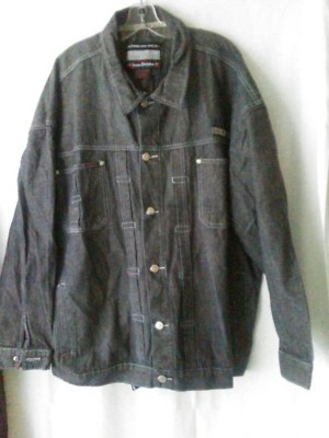 #ad #ad Propain Urban Culture Mens 3X Black Denim Front Button Jacket Cotton Longsleeve $42.99