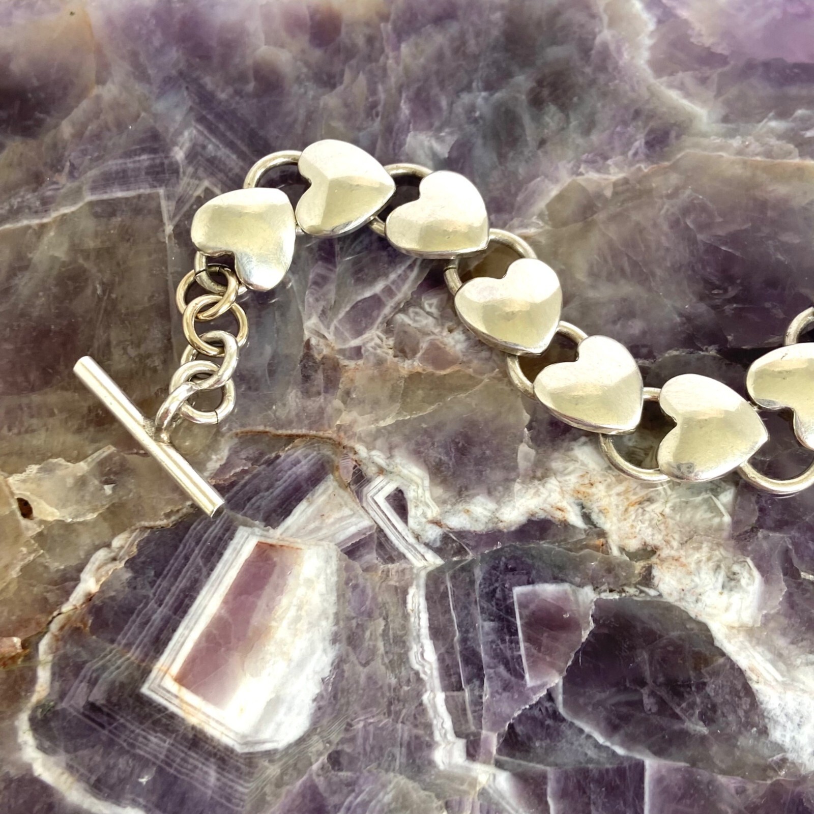 Solid Sterling Silver 925 Stacking Heart Link Tog… - image 23