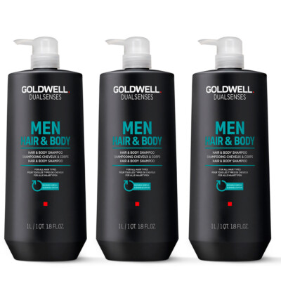 Goldwell Dualsenses Men Hair & Body Shampoo 3x1000 ml = 3000ml für Männer