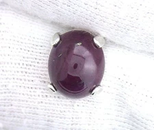 Sterling Silver Oval 10x8 3.41 Carat Ruby Cabochon Cab Gemstone Tie Tack ESTT144