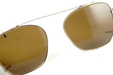 AO Military Aviator Clip On Sunglasses, American Optical Brown Lenses 11-44 16