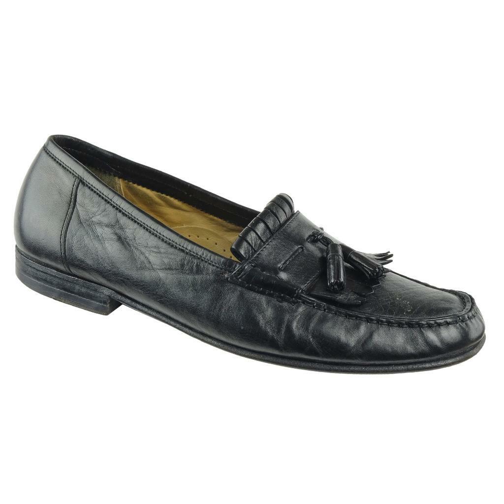 Santoni 421503 Black Leather Kiltie Tassel Loafers Dress Shoes Men\'s 11.5 EE Santoni 421503 Black Leather Kiltie Tassel Loafers Dress  main image 4