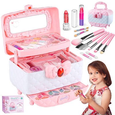 41PC Kids Girls Makeup Kit Washable Makeup Set Pretend Play Toy w/ Cosmetic Case