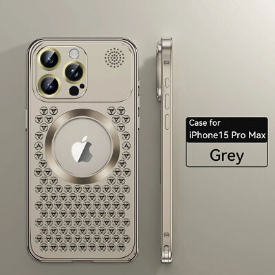 Metal Heat Dissipation Magsafe Case For iPhone 16 15 Pro Max Aromatherapy Cover